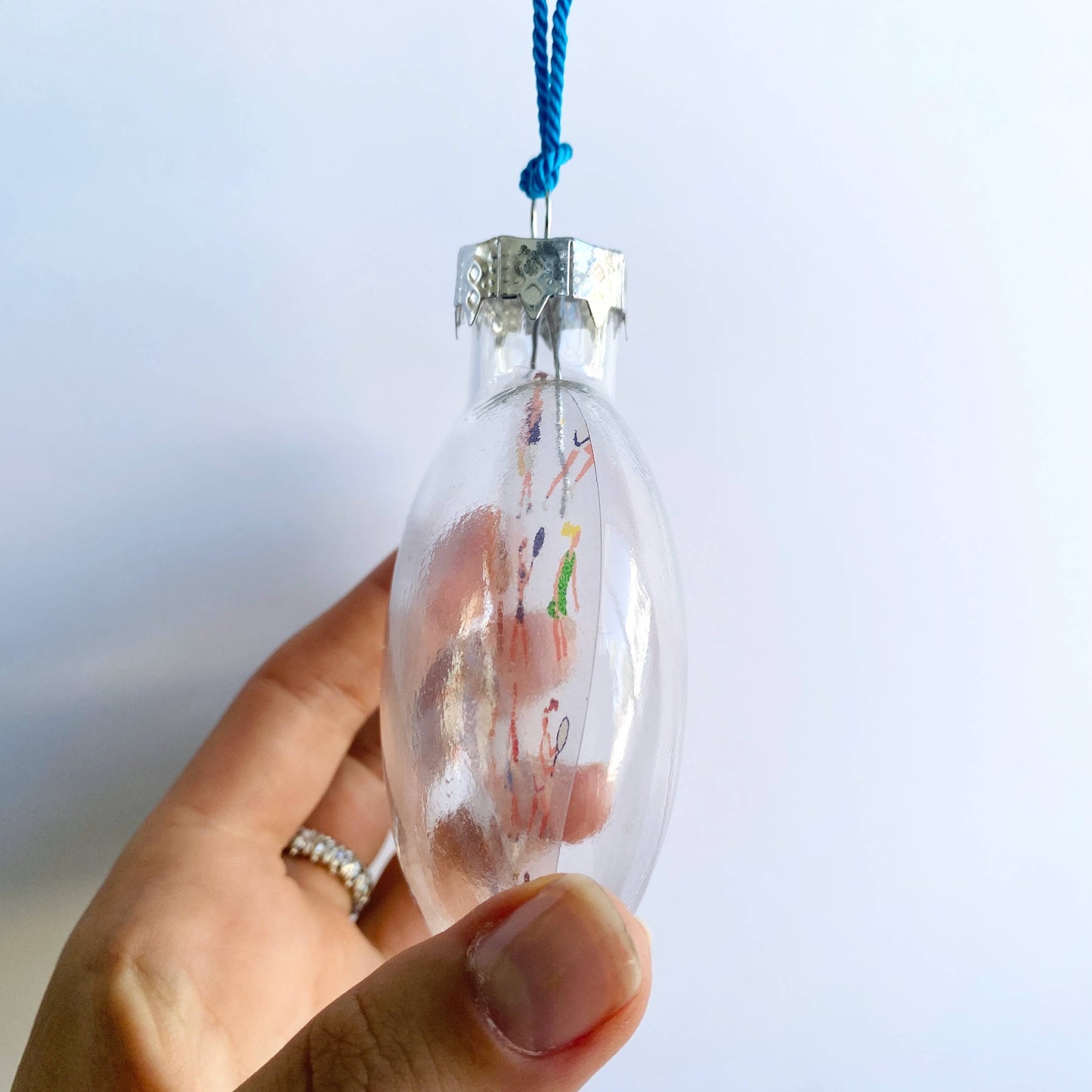 Tennis Players See-Through Glass Holiday Ornament