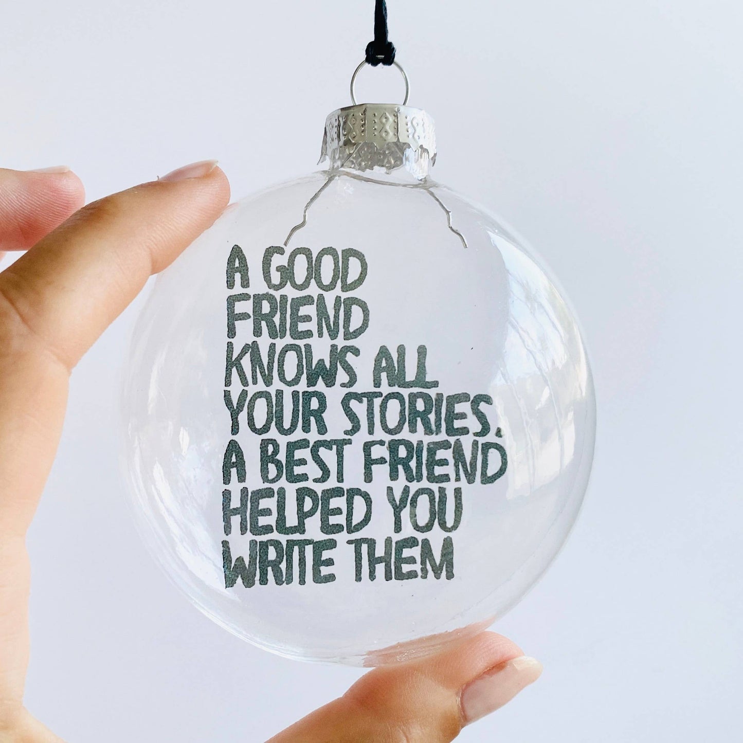 Best Friend Stories See-Through Glass Holiday Ornament