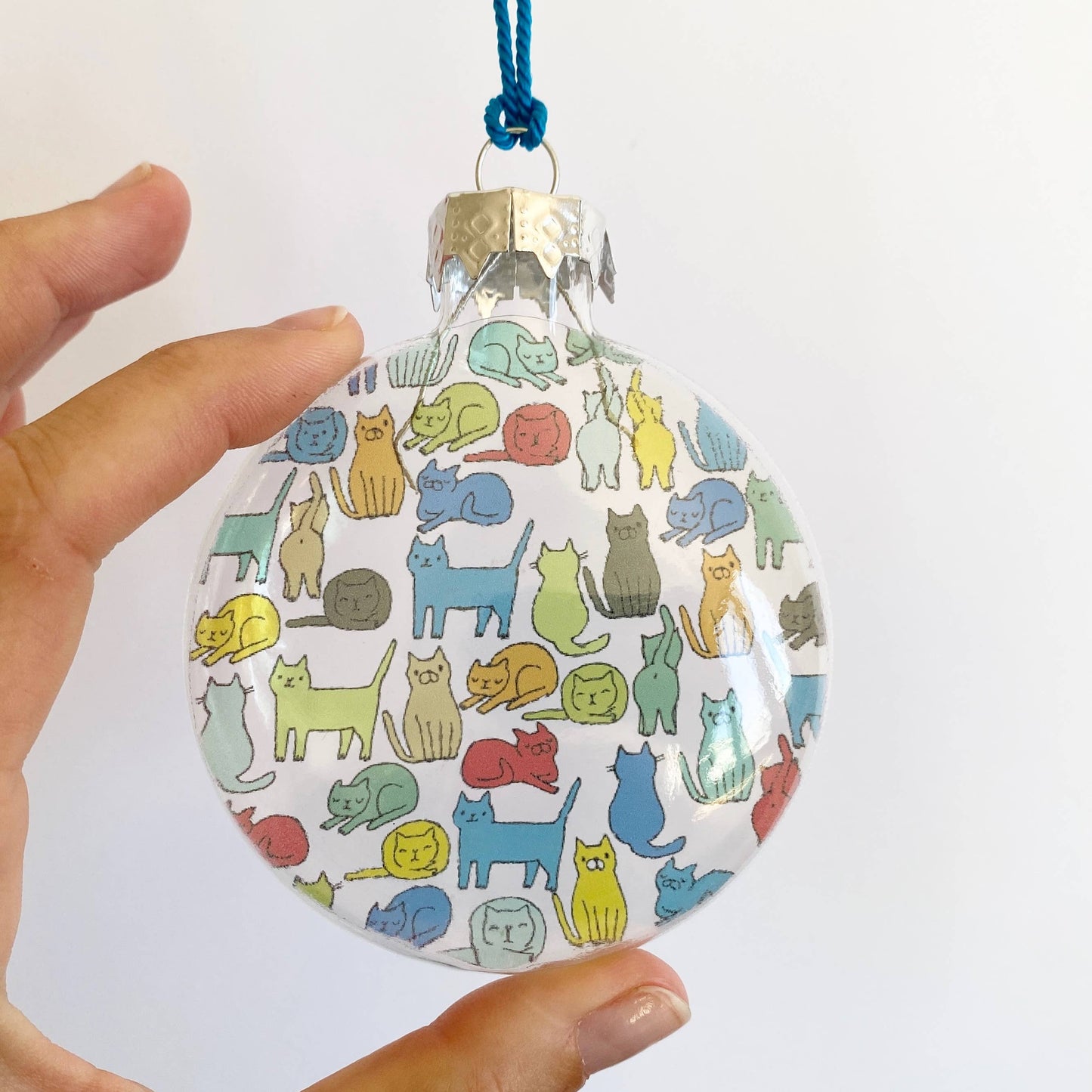 Cat Collage See-Through Glass Holiday Ornament