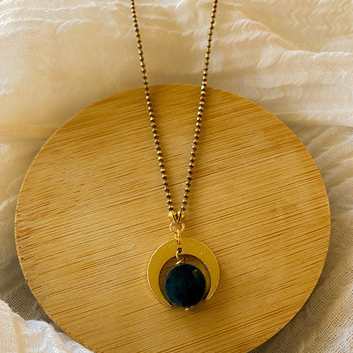 Apatite Quarter Moon Necklace