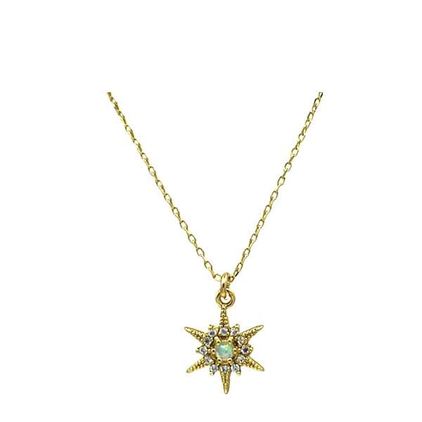 Opalite CZ Star Pendant Necklace