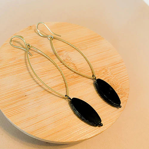 Black Crystal Marquise Earrings