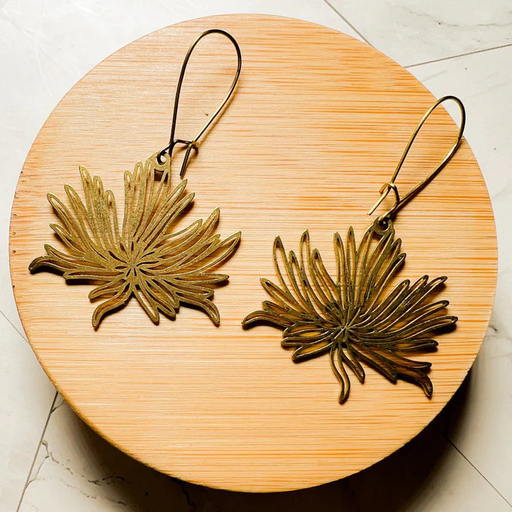 Brass Thistle Earrings