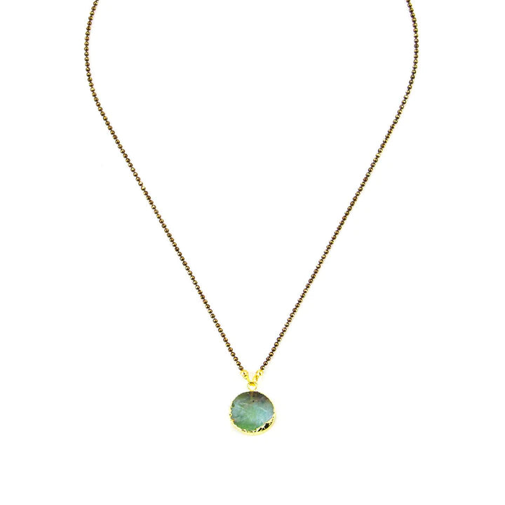 Chrysoprase Circle Pendant