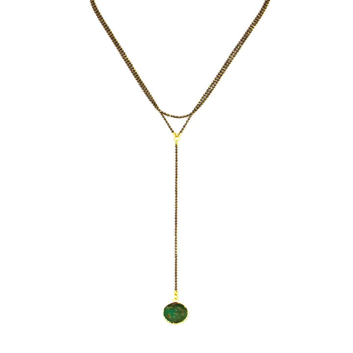 Chrysoprase Circle Y Necklace