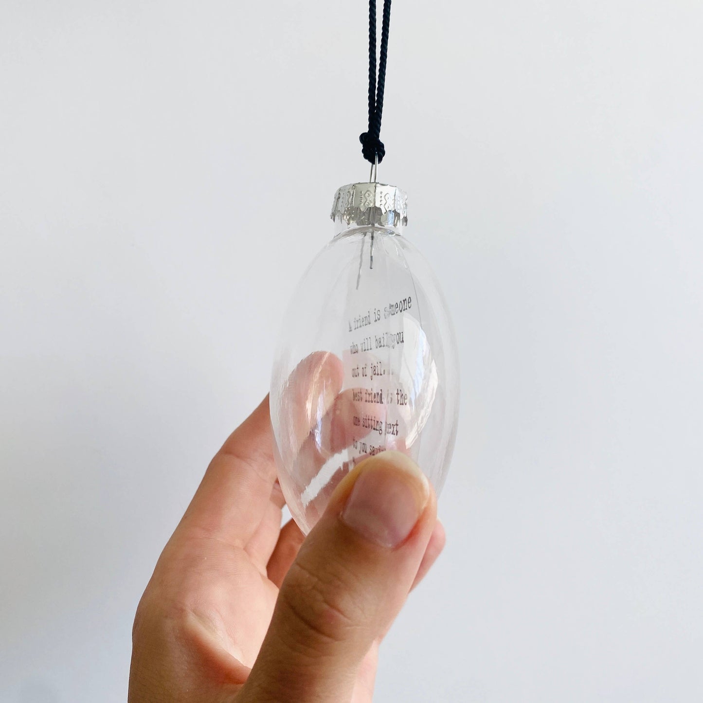 Jail Friendship See-Through Glass Holiday Ornament