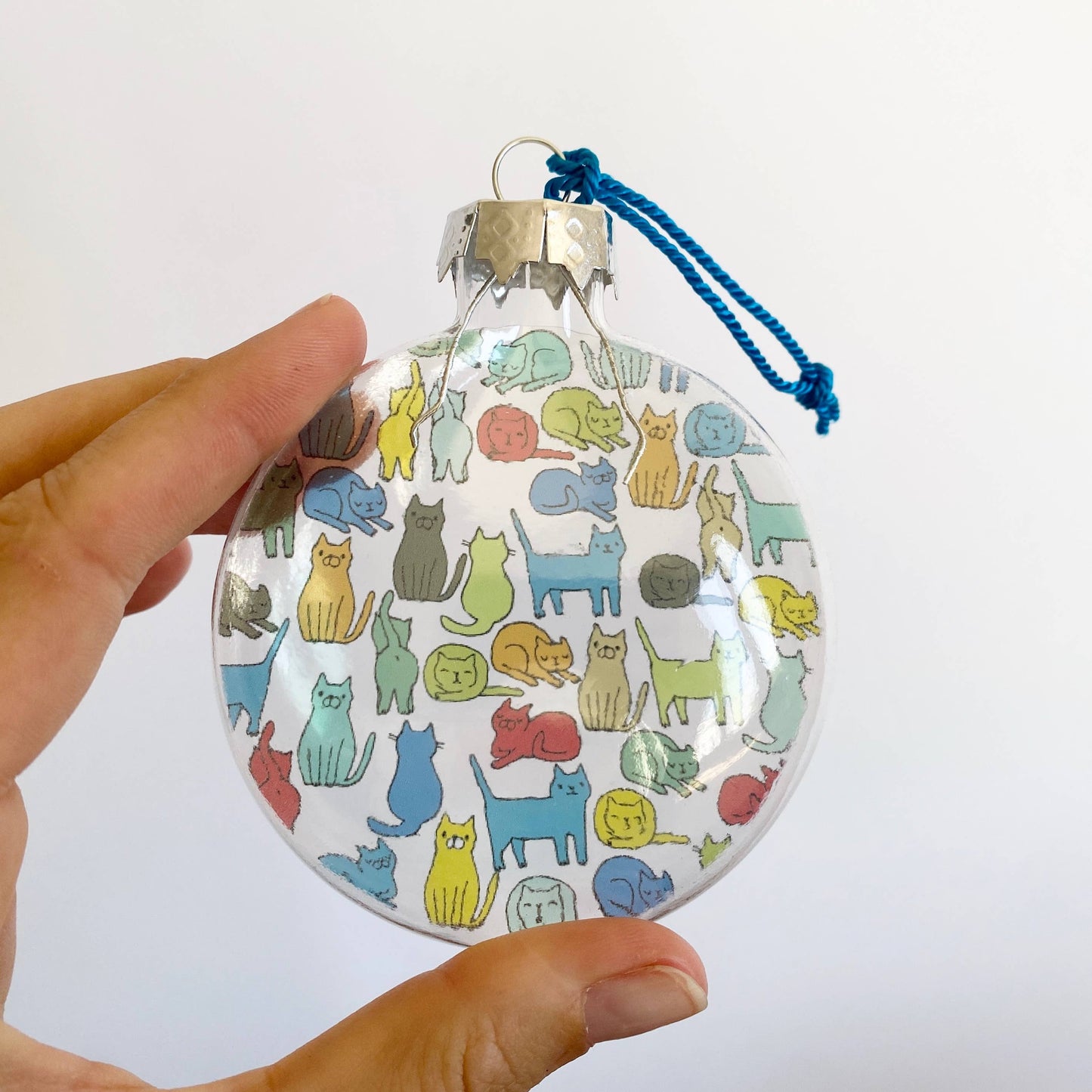 Cat Collage See-Through Glass Holiday Ornament
