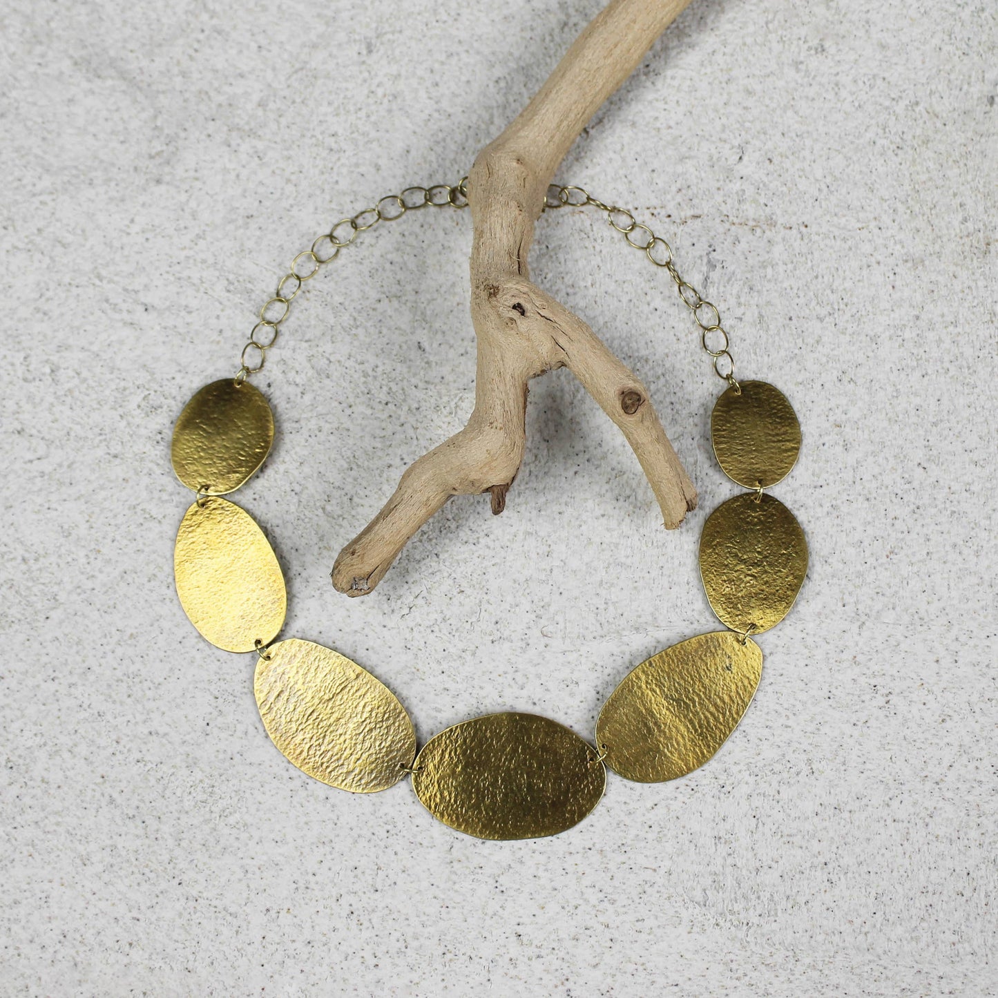 Breigh Linked Oval Necklace, Brass