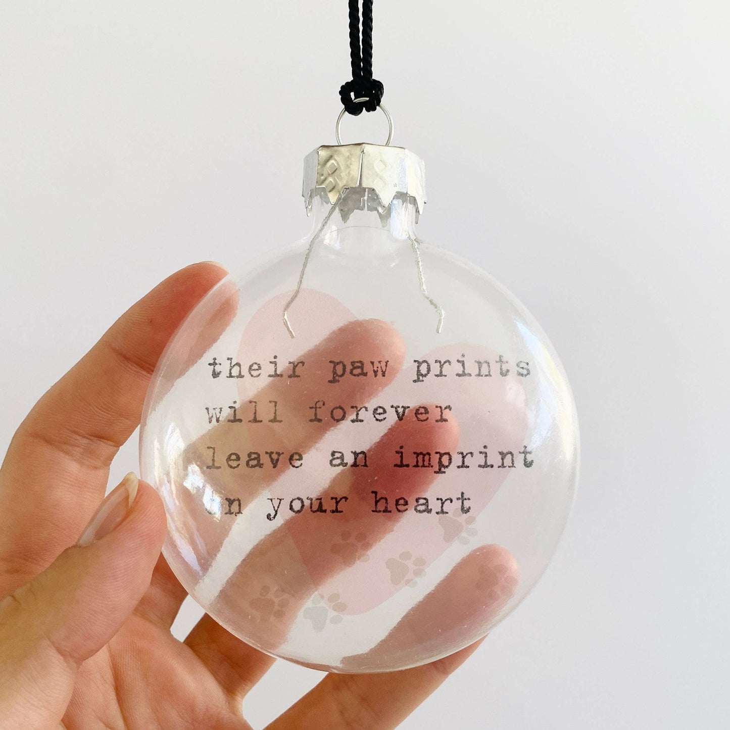 Paw Prints See-Through Glass Holiday Ornament