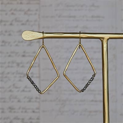 Aurora Earring - Kite with Stones, Pyrite
