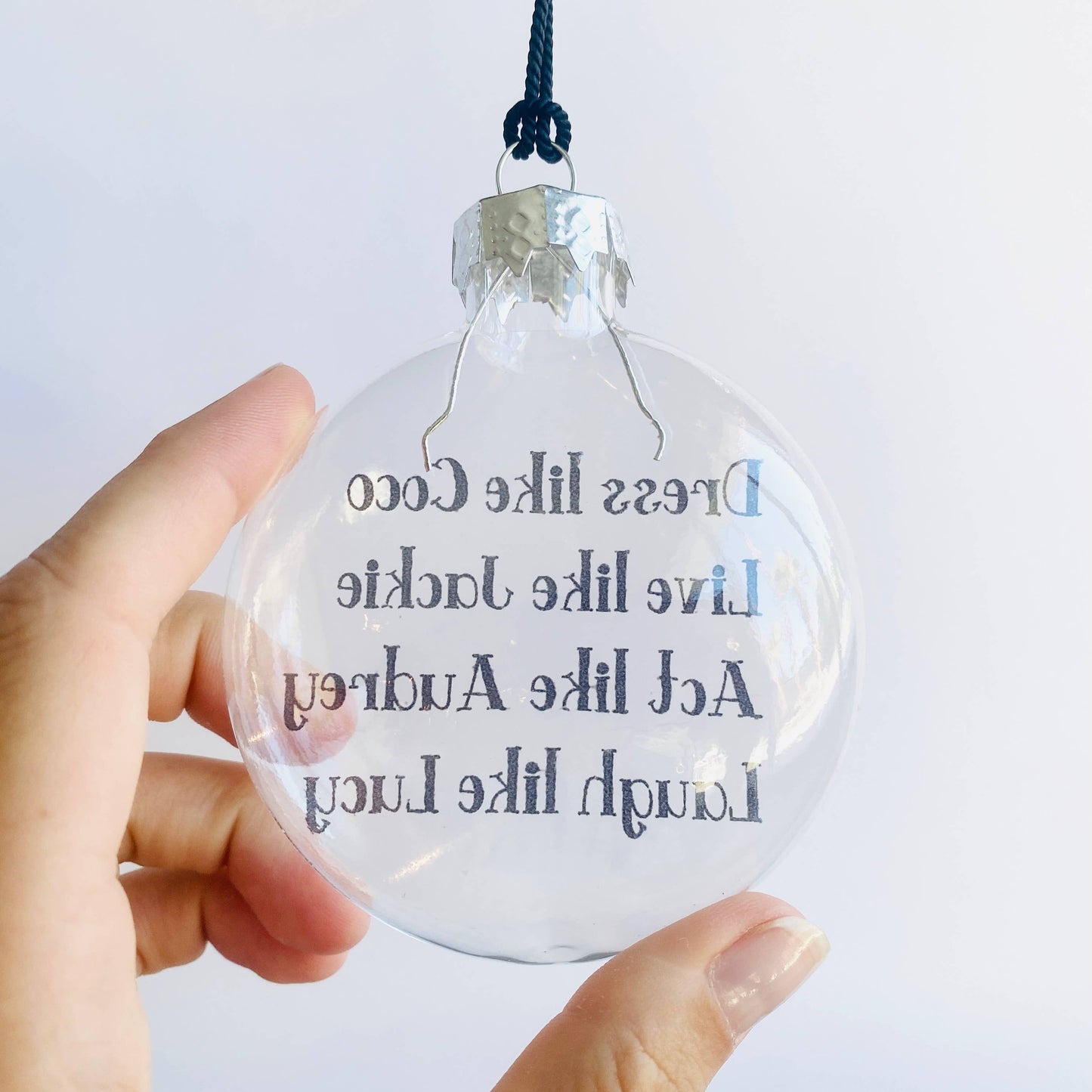 Coco Jackie Audrey Lucy See-Through Glass Holiday Ornament