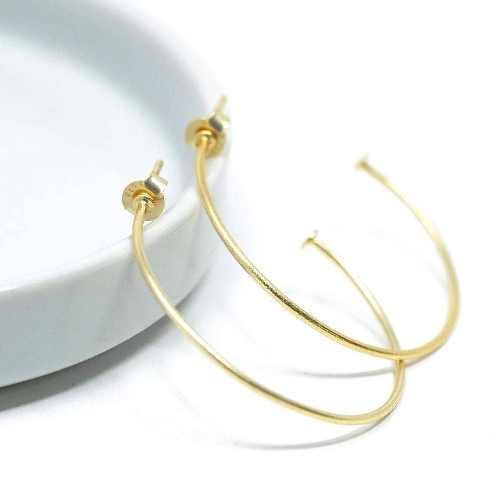 Erin Gray - Thin Simple Gold Hoop Earrings