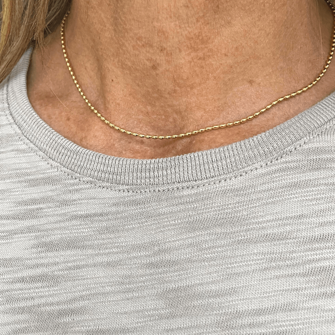 Beaded Oval-Cut Necklace
