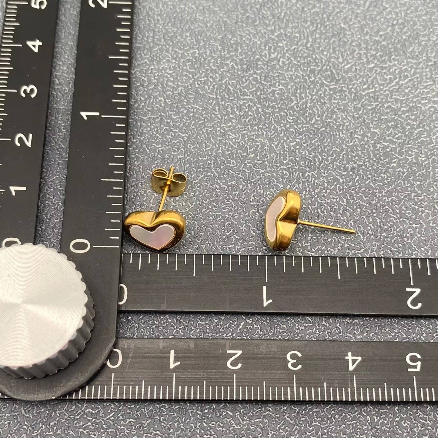 MOP Heart Stud Earrings