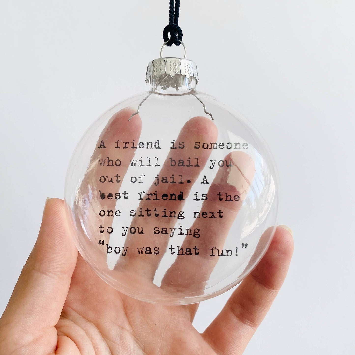 Jail Friendship See-Through Glass Holiday Ornament