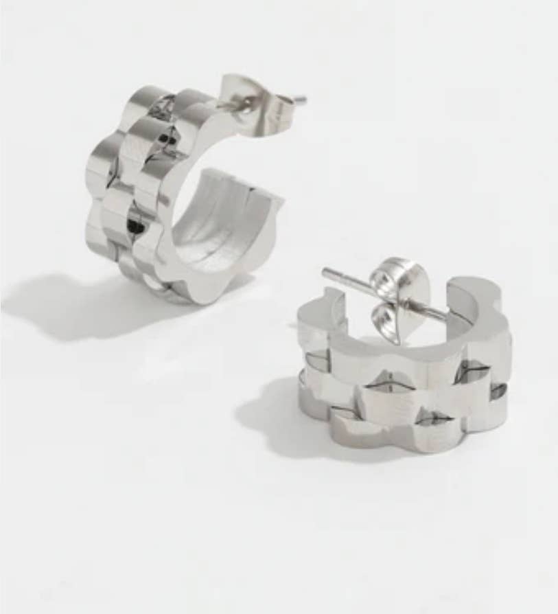 Roll X style Hoop Earring