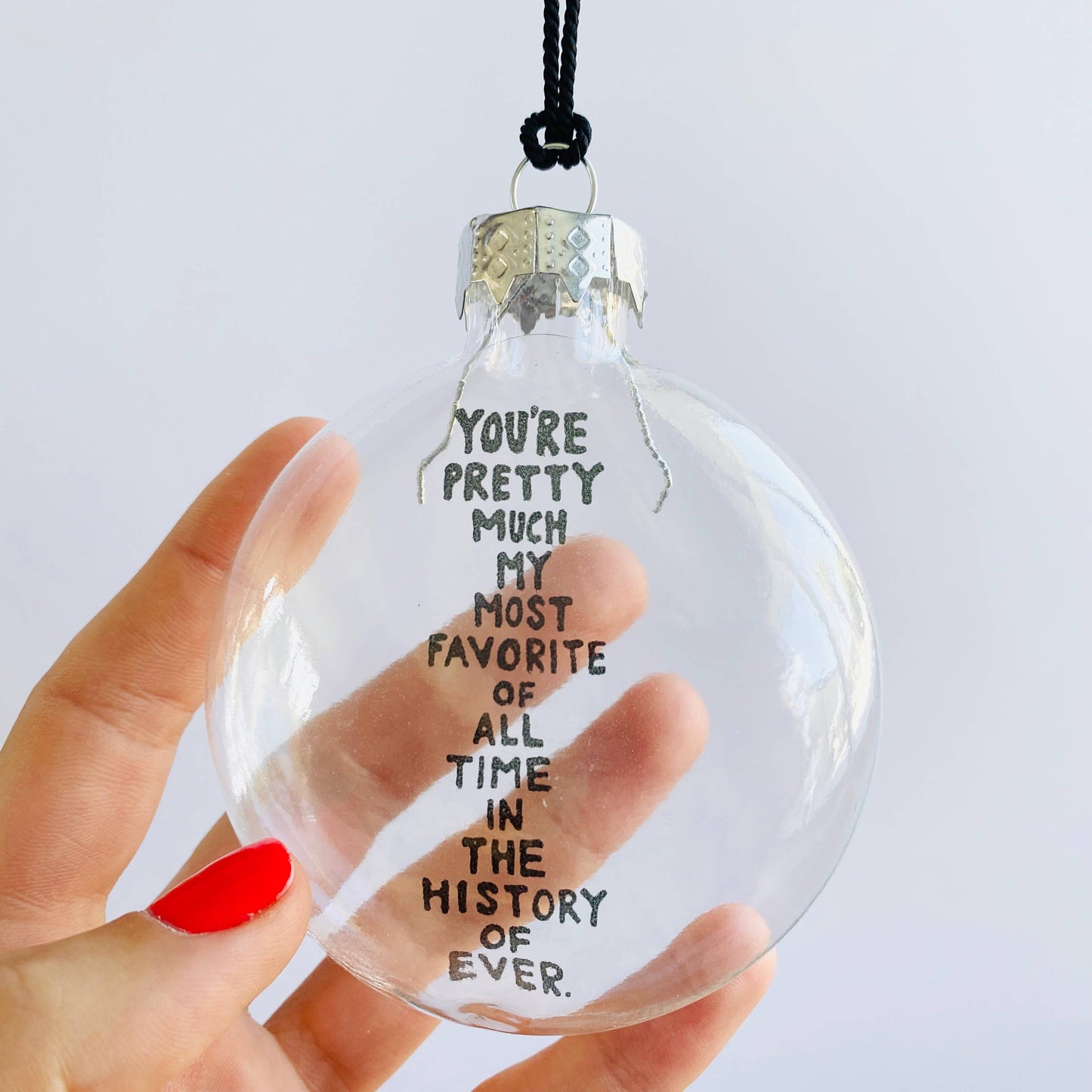 History Of Ever Stacked See-Through Glass Holiday Ornament