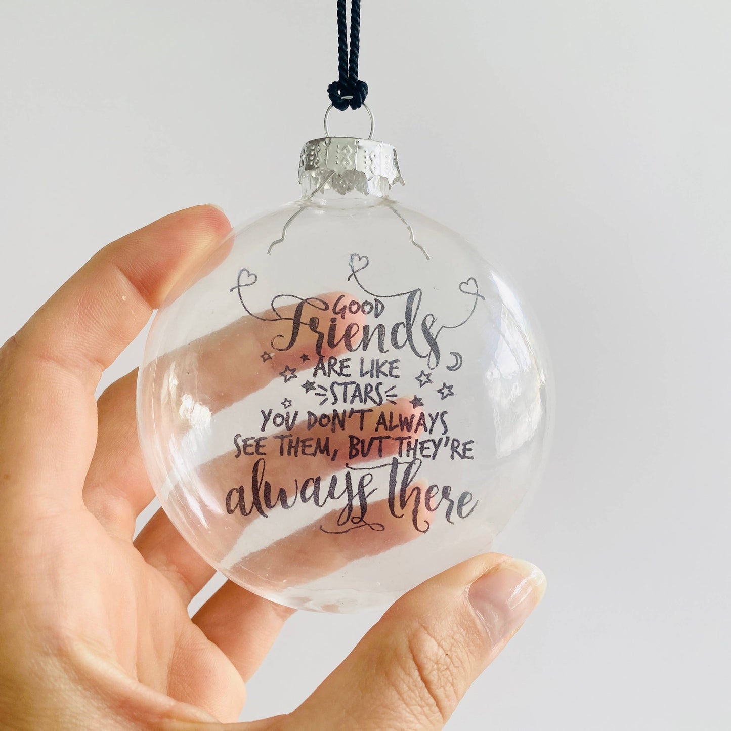 Friends Are Like Stars See-Through Glass Holiday Ornament