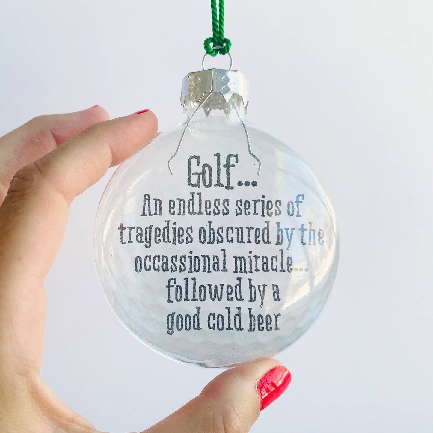 Golf Tragedies See-Through Glass Holiday Ornament