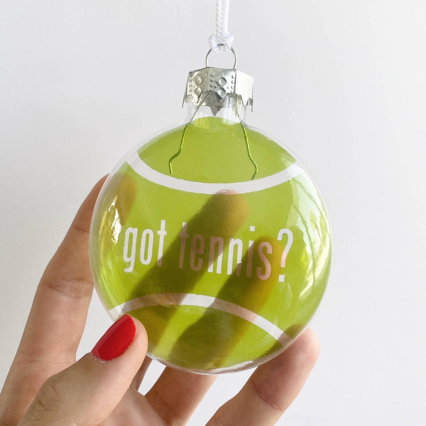 Got Tennis? See-Through Glass Holiday Ornament