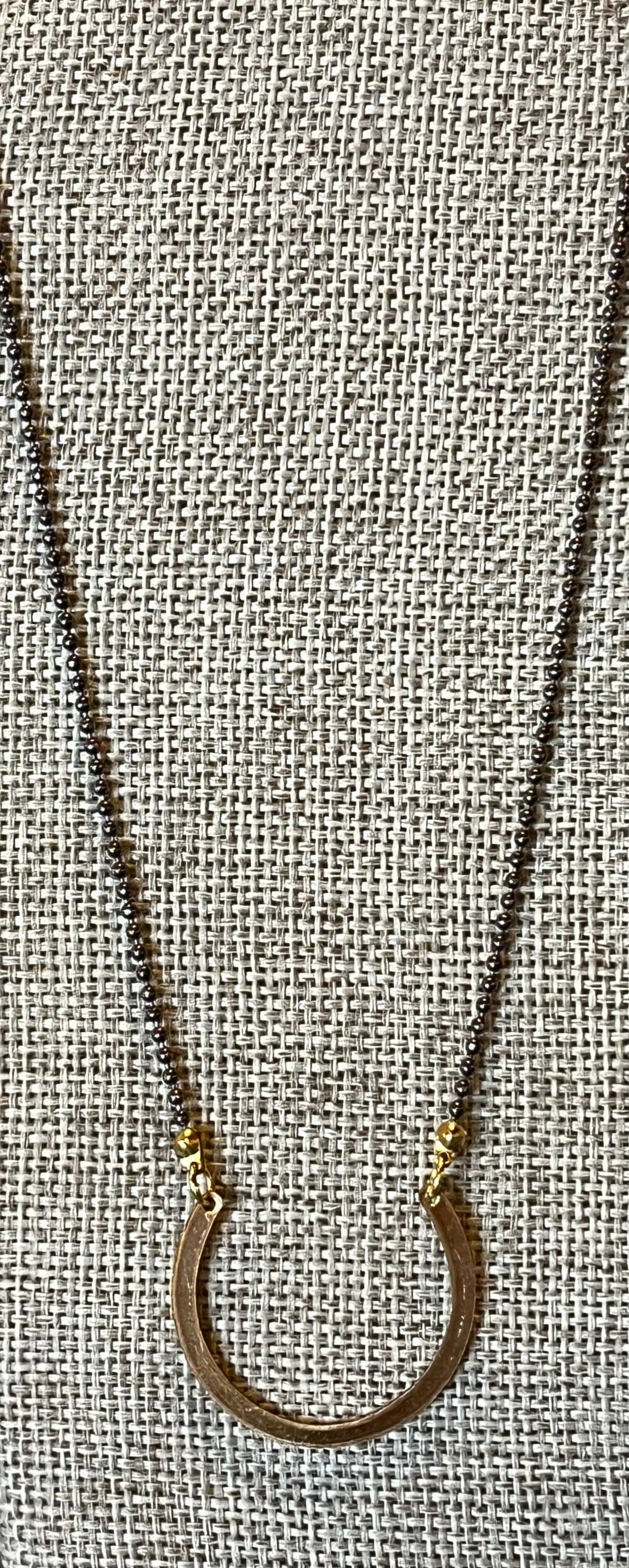 Open Circle Necklace - Gunmetal