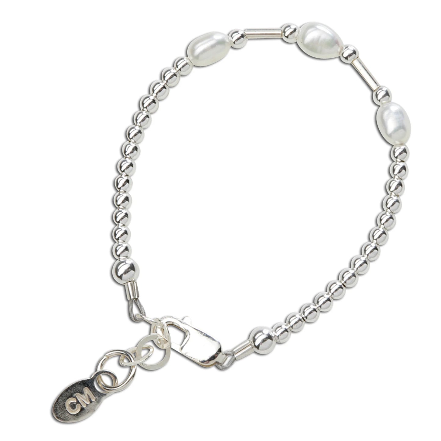 Aspen Sterling Silver Pearl Baby Bracelet