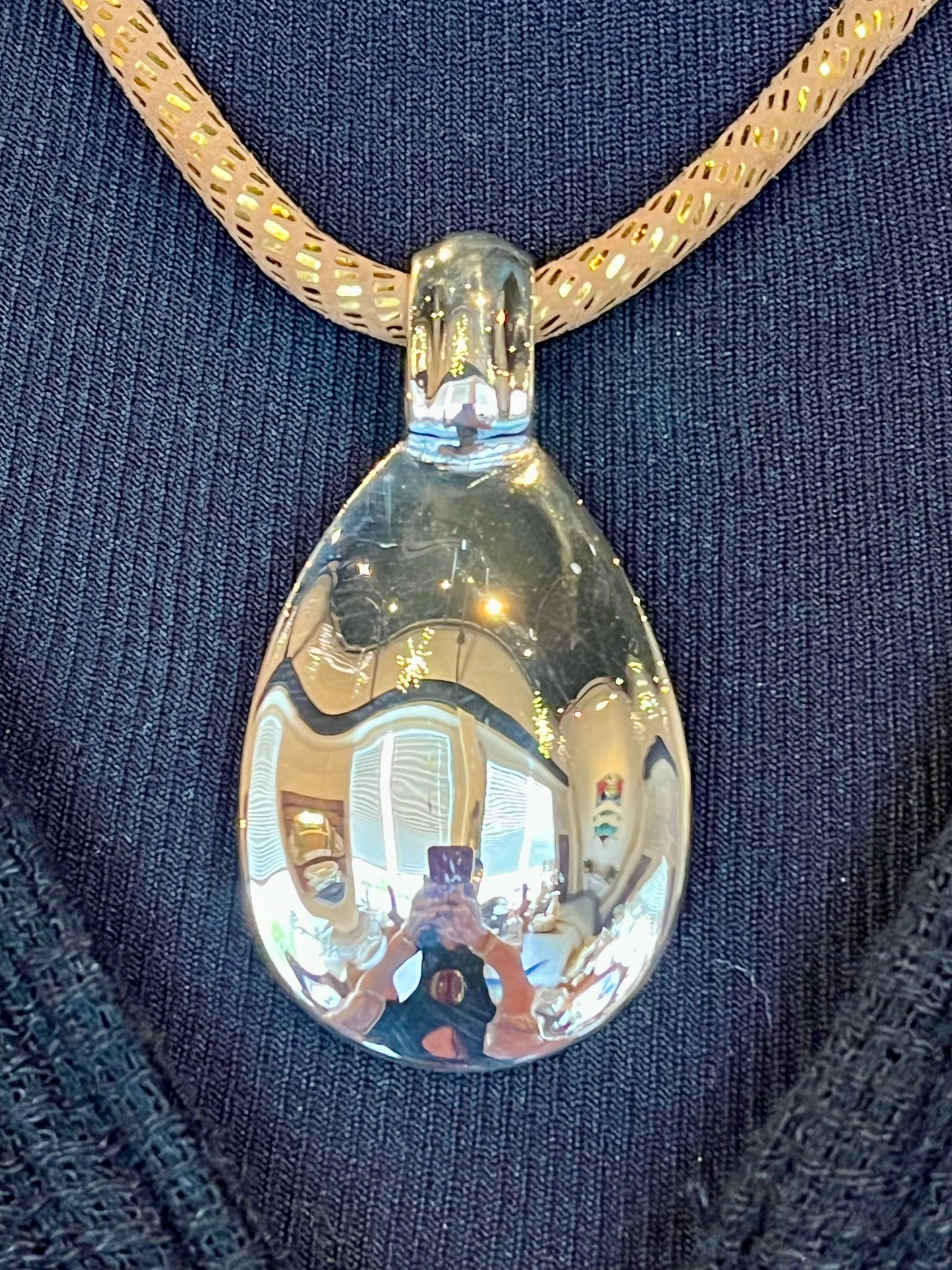 Simon Sebbag - Gold Suede Necklace with Sterling Pendant