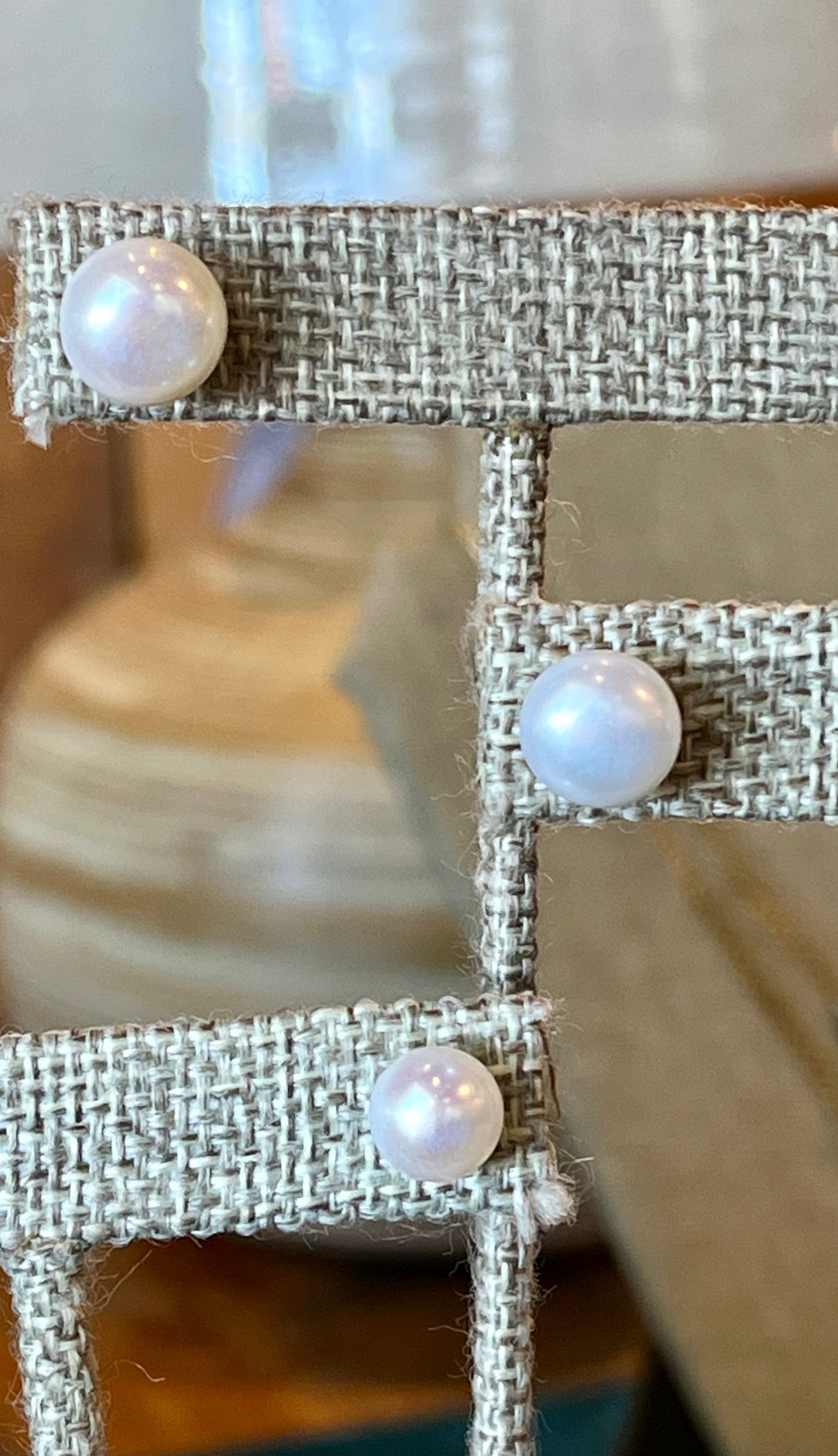 Pearl Moon Stud Earrings