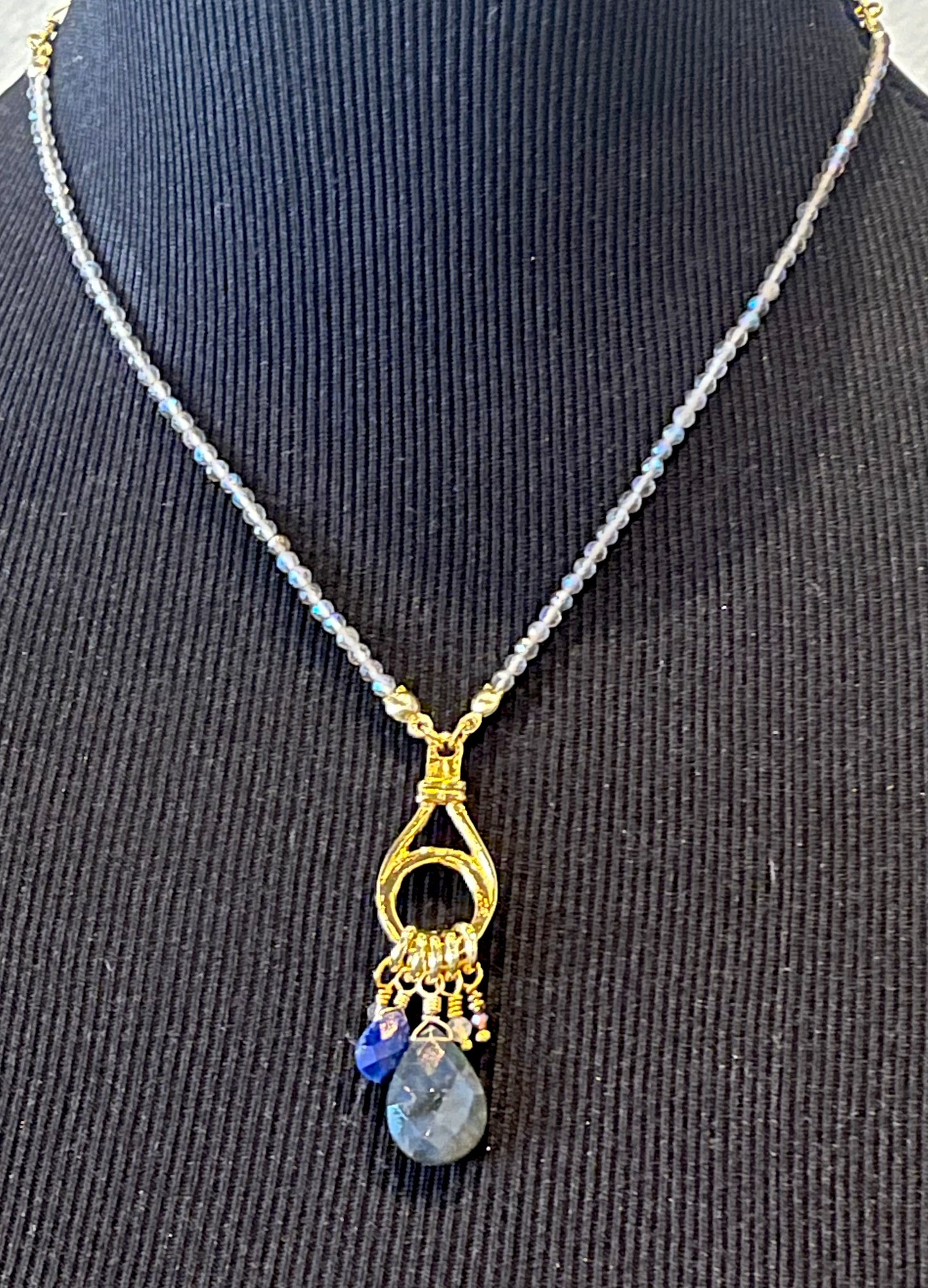 Multi Stone Drop Pendant Necklace