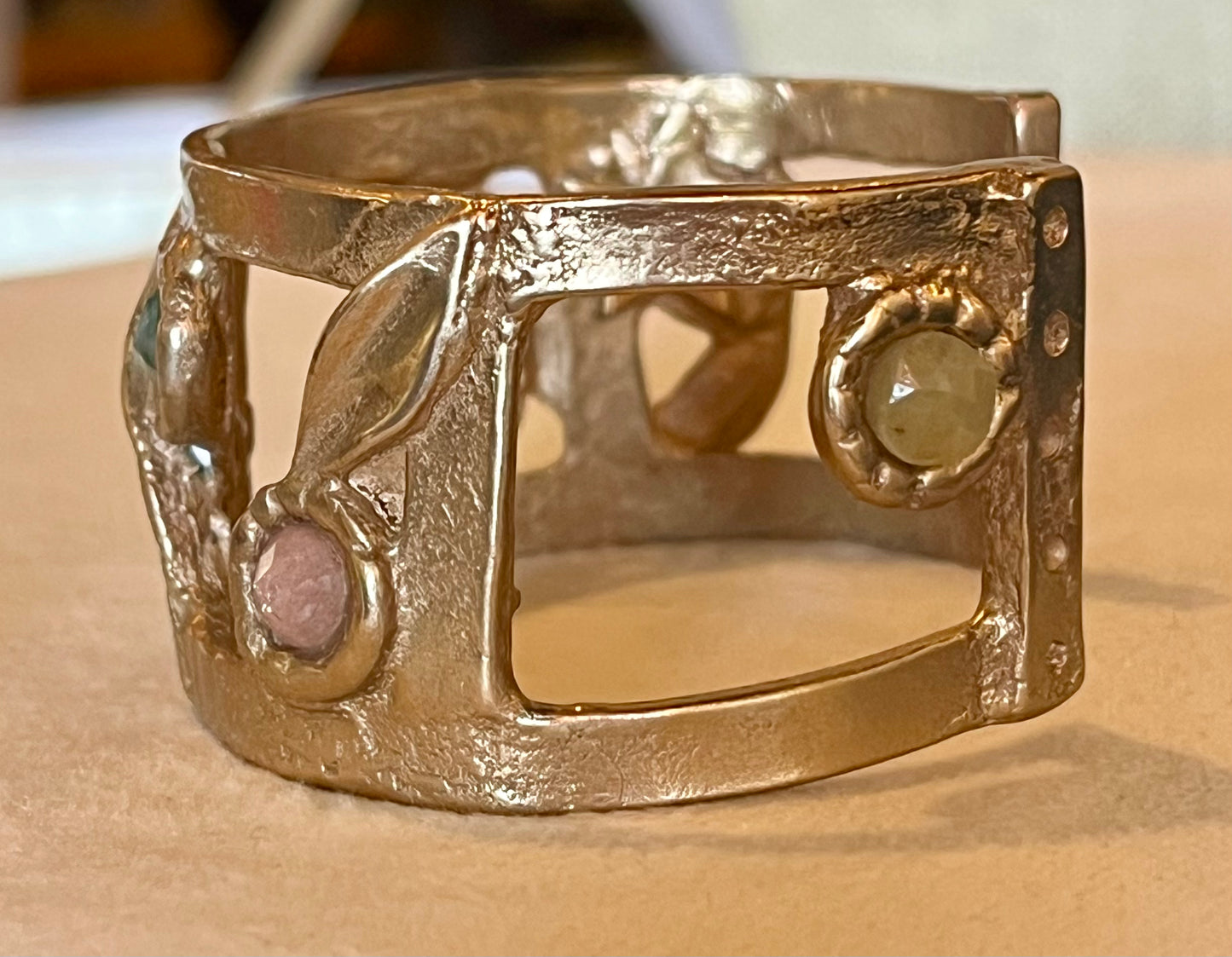Lock & Key - Multi Stone Cuff Bracelet
