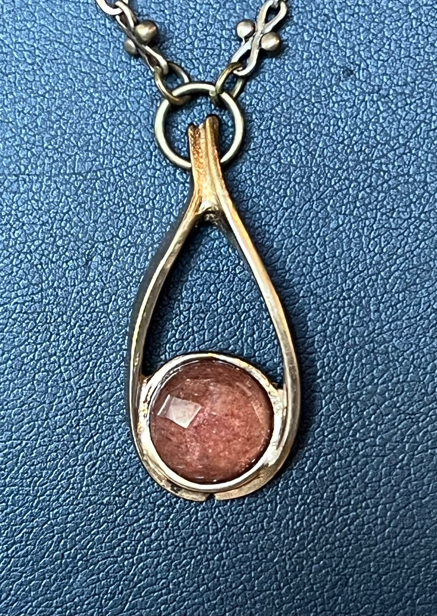 Lock & Key - Round Faceted Strawberry Quartz Necklace