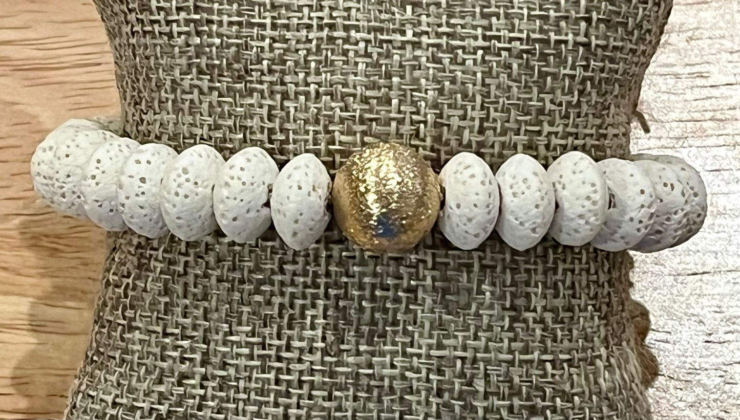Rondelle Lava Rock Bracelet