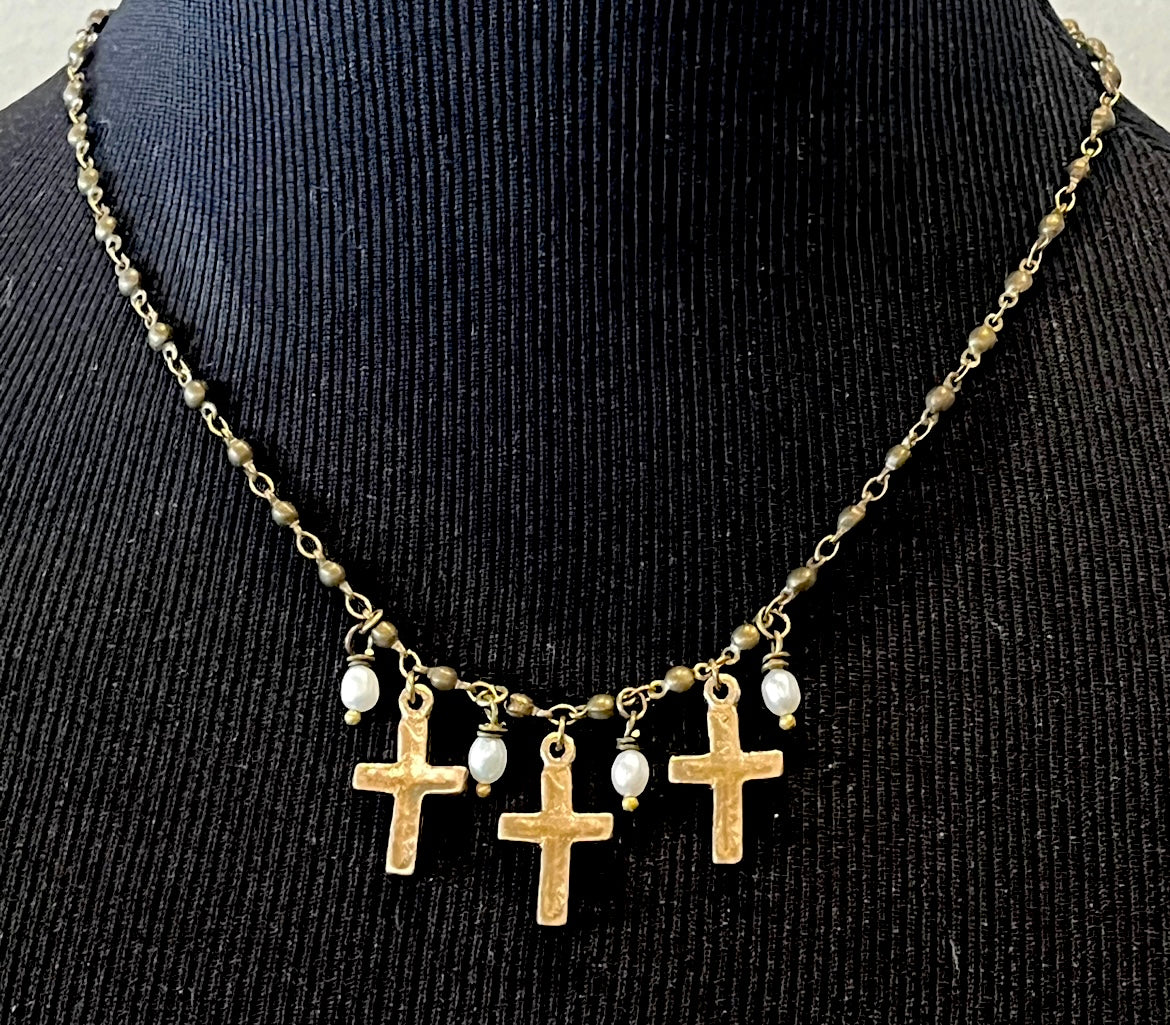 Triple Cross Necklace