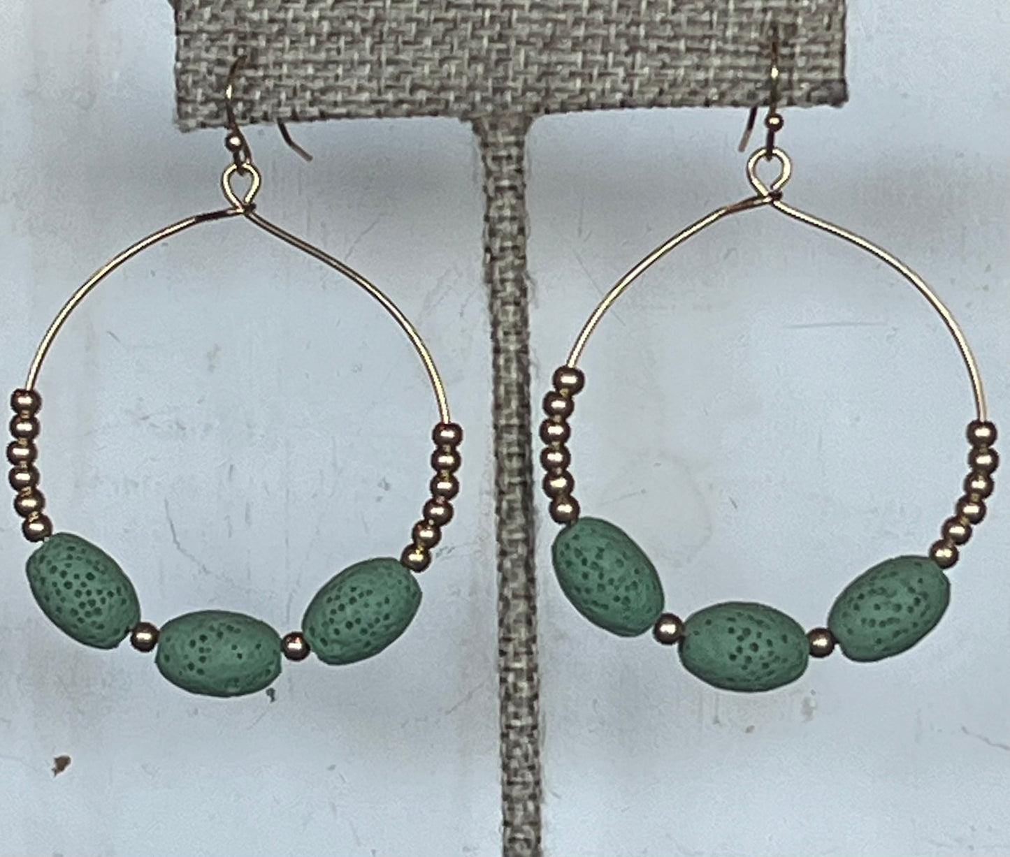 Oval Lava Rock Earrings