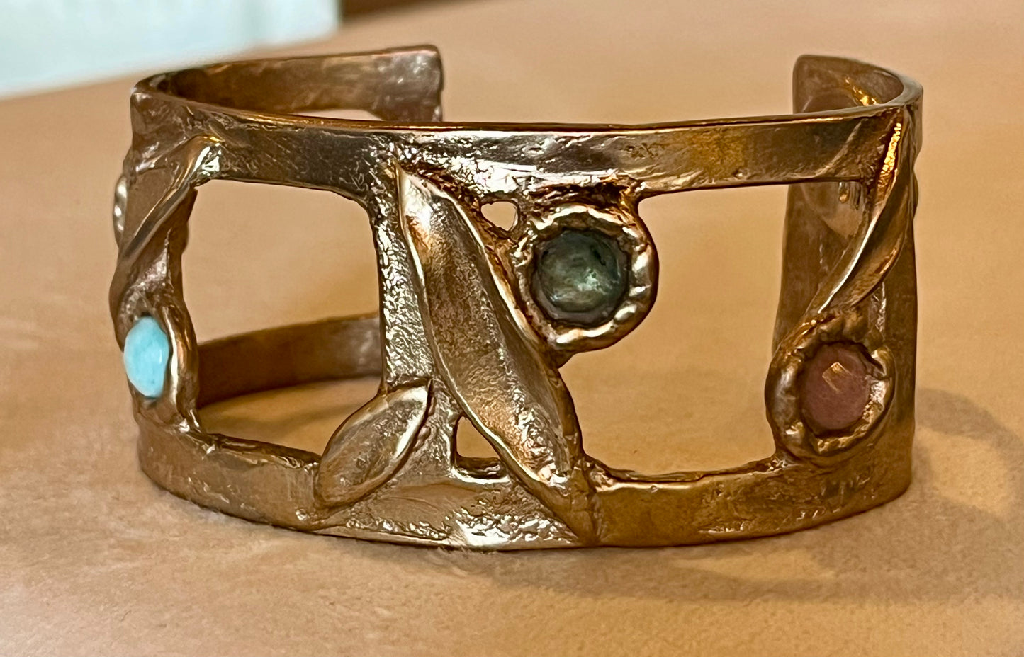Lock & Key - Multi Stone Cuff Bracelet