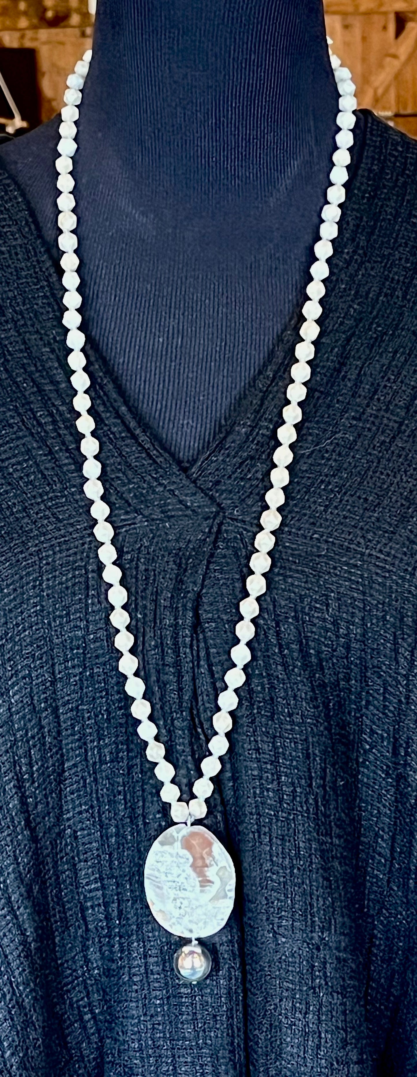 Simon Sebbag - Star Cut Fossil Necklace with Jasper Pendant