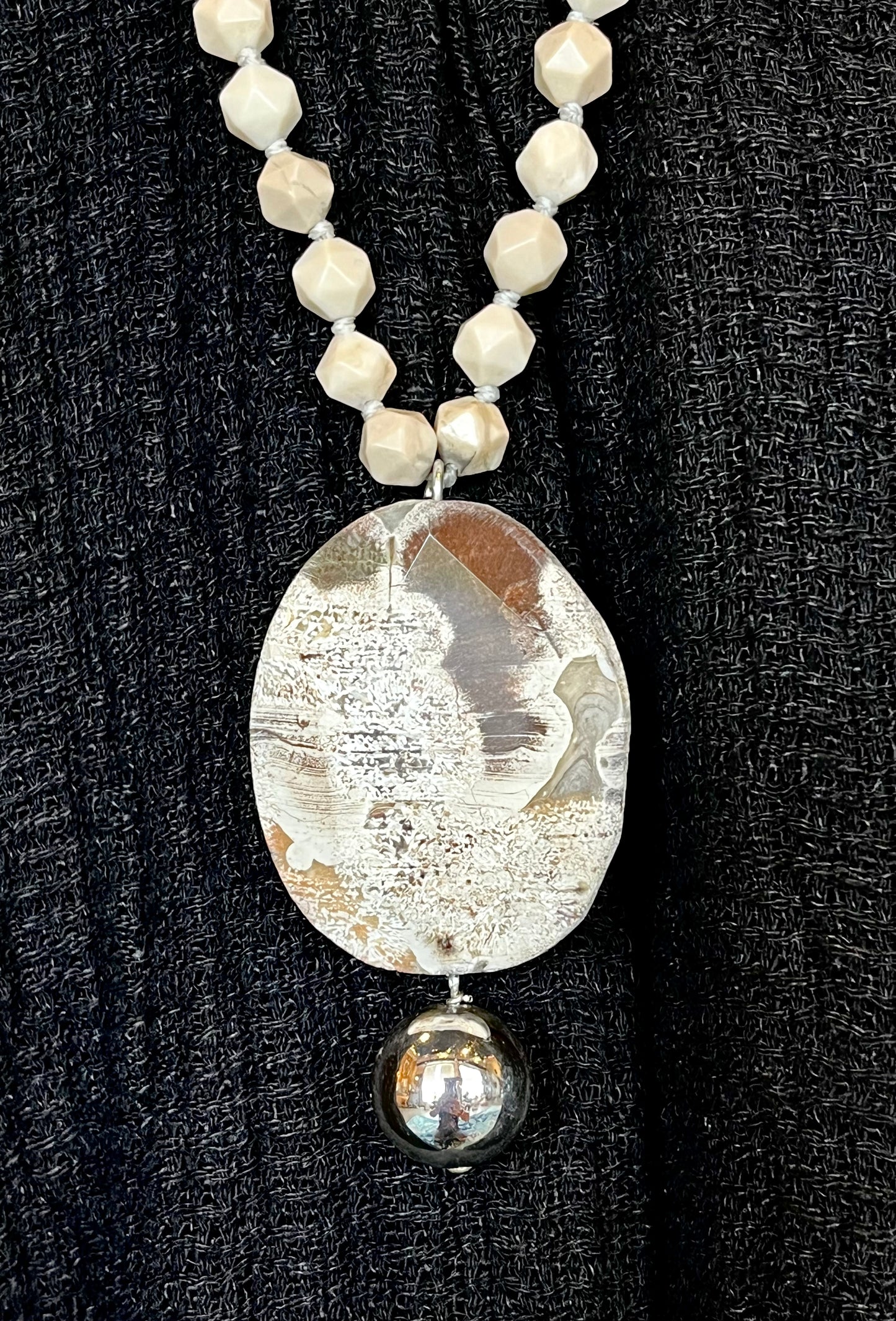 Simon Sebbag - Star Cut Fossil Necklace with Jasper Pendant