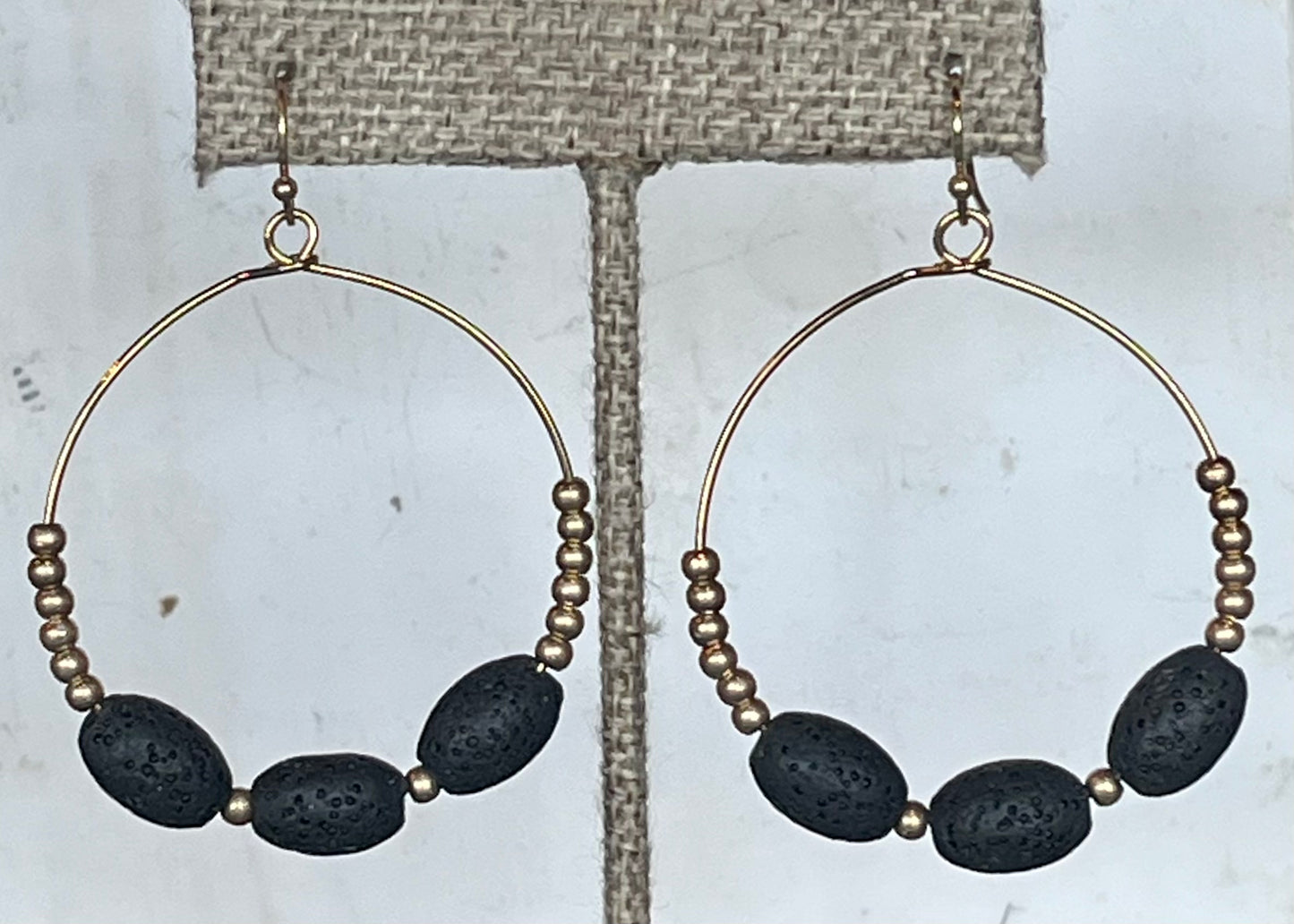 Oval Lava Rock Earrings