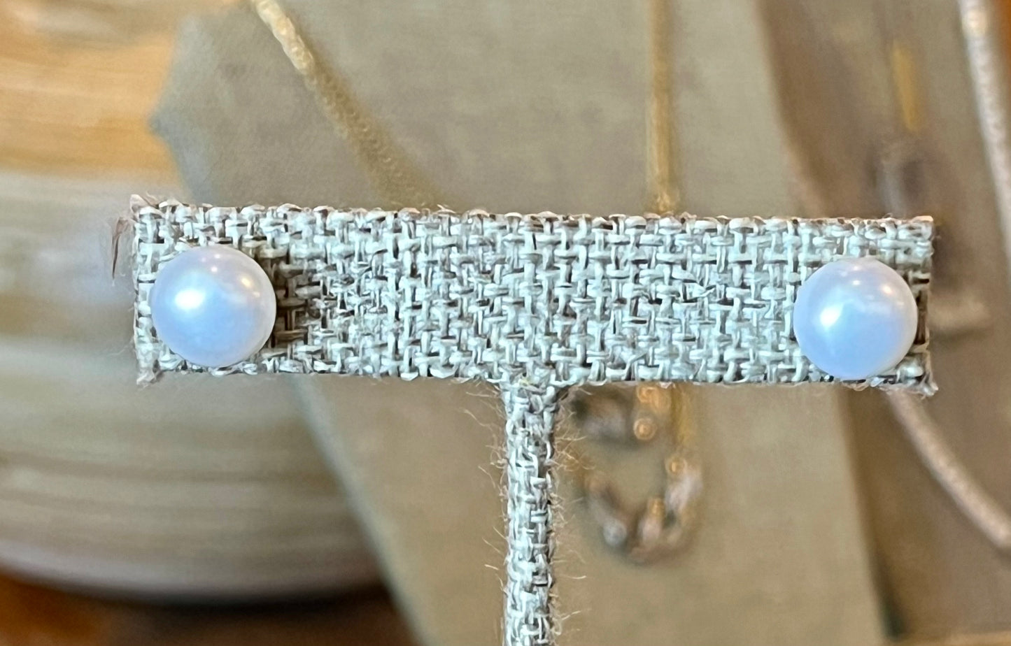 Pearl Moon Stud Earrings