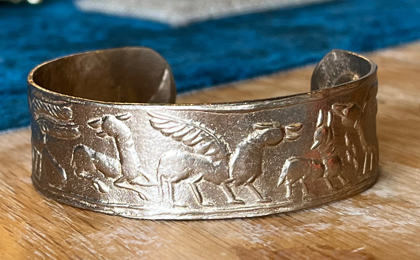 Thin Ancient Animal Intaglio Cuff