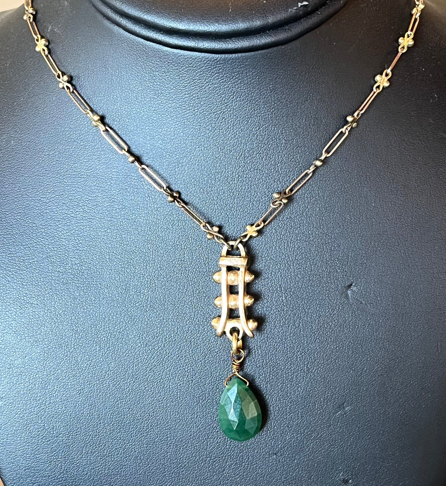 Lock & Key - Pagoda with Green Aventurine Necklace