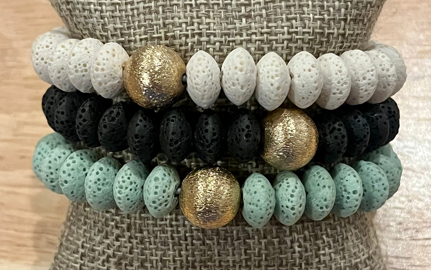 Rondelle Lava Rock Bracelet