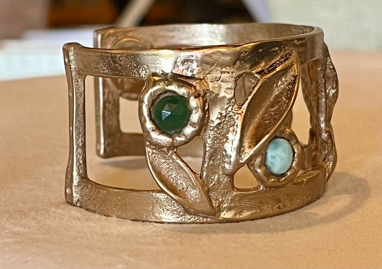 Lock & Key - Multi Stone Cuff Bracelet