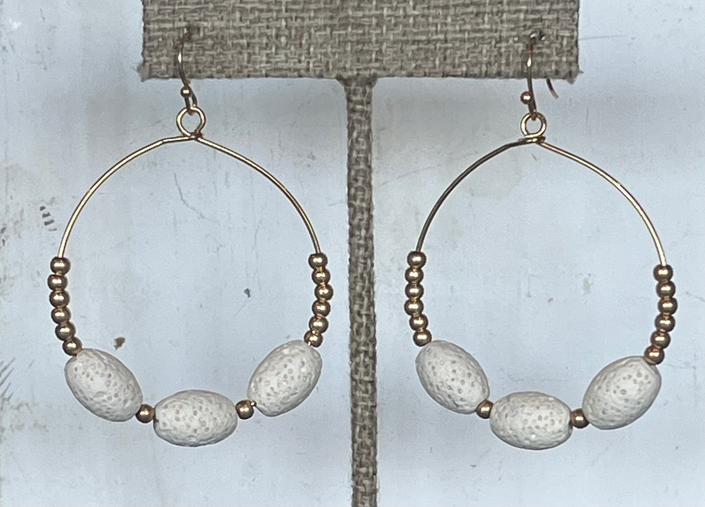 Oval Lava Rock Earrings