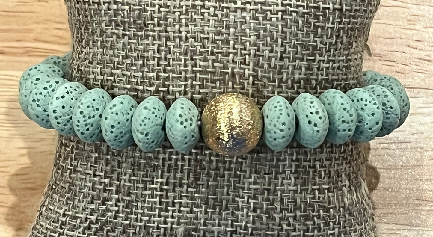 Rondelle Lava Rock Bracelet