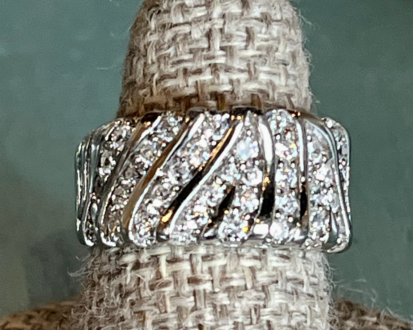 Cubic Zirconia Zebra Ring