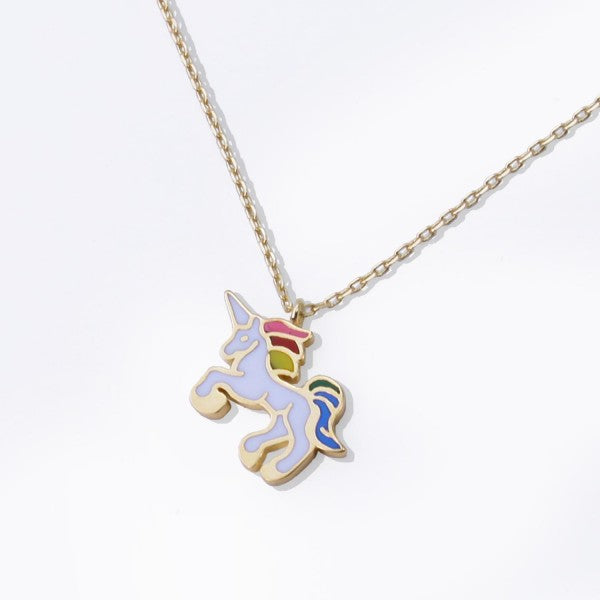 Children's Enamel Unicorn Necklace