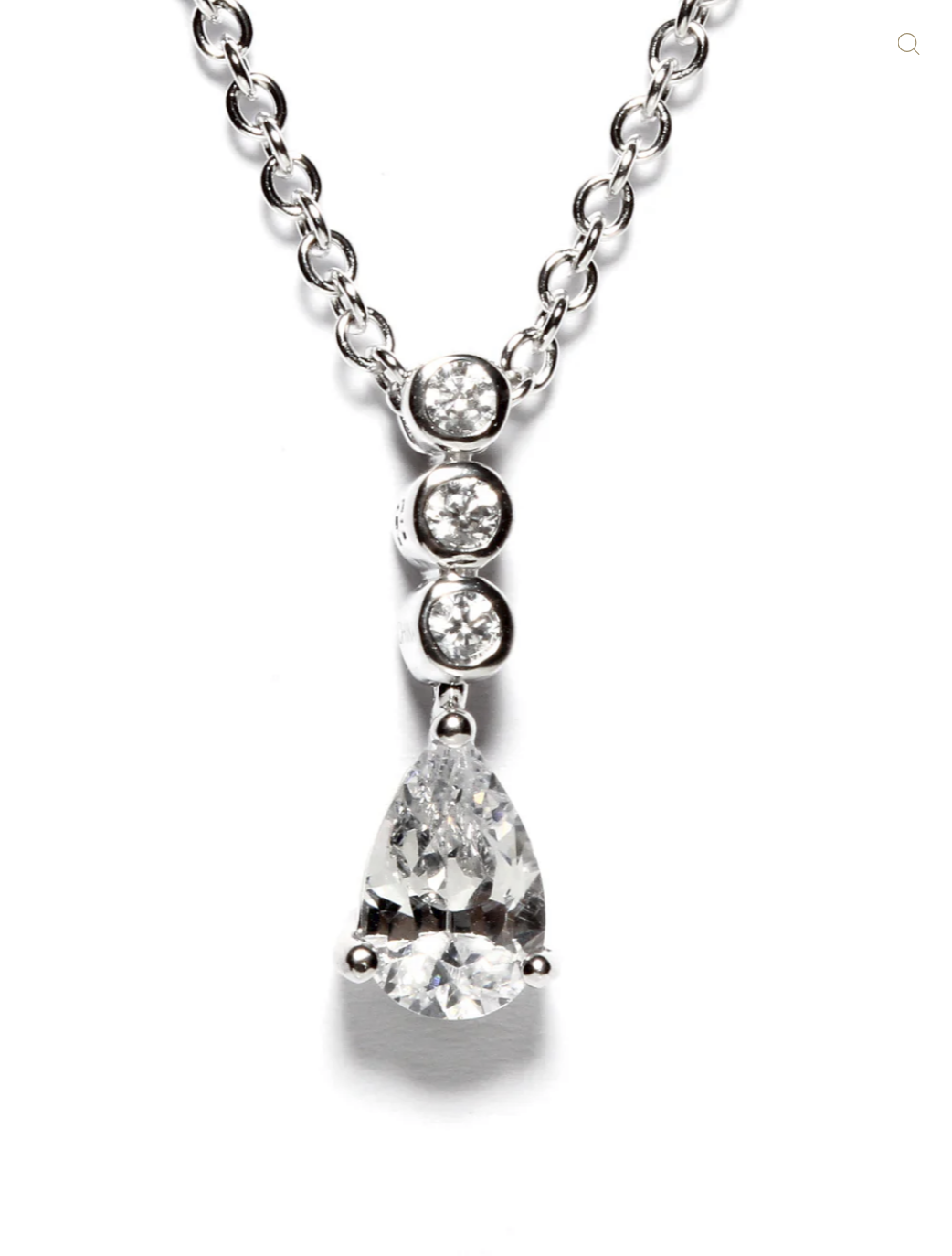Brilliant Silver Teardrop Necklace