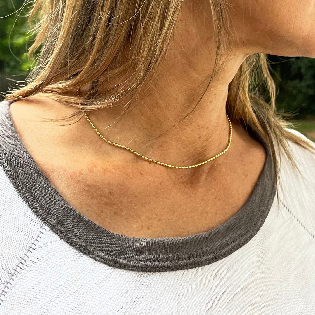 Beaded Oval-Cut Necklace