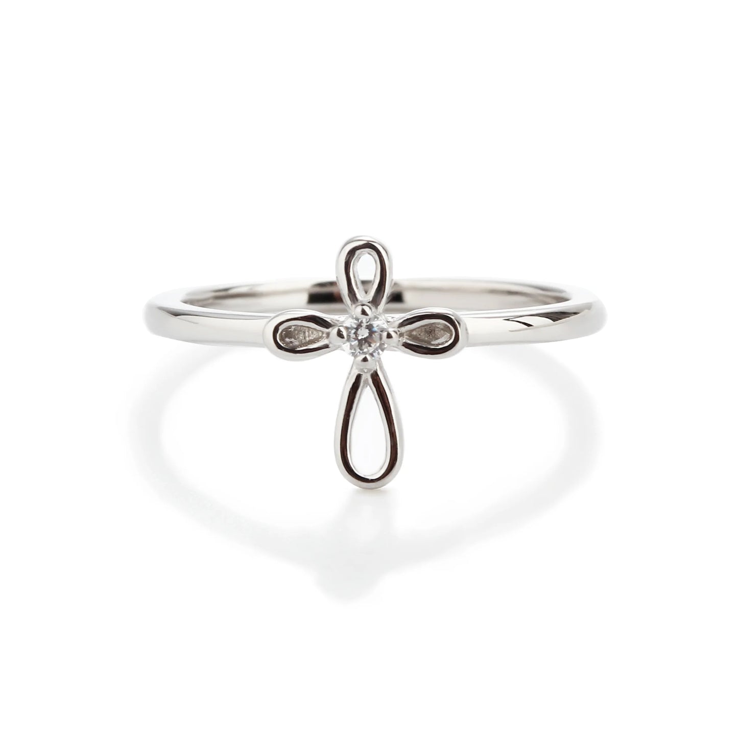 Sterling Silver Infinity Cross Baby Ring